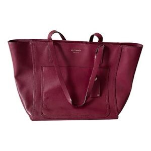 KATE SPADE Maroon Burgundy Leather Large Tote Shoulder Bag